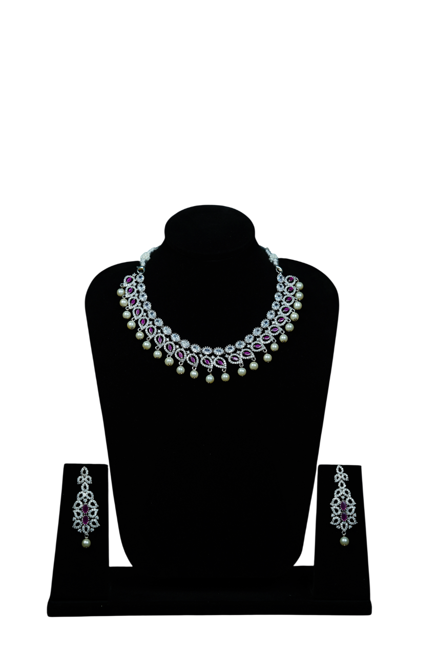 Platinum finish mango Neck set