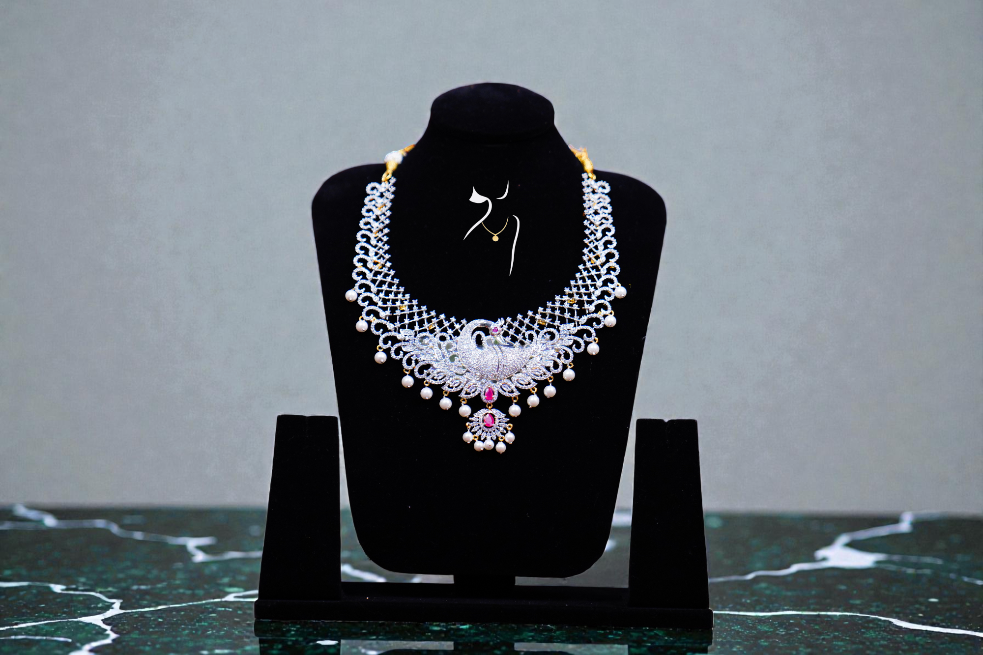 Diamond Finish U-Shape Peacock Design