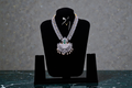 Diamond V-Shape Neckless Set with Emerald Stone