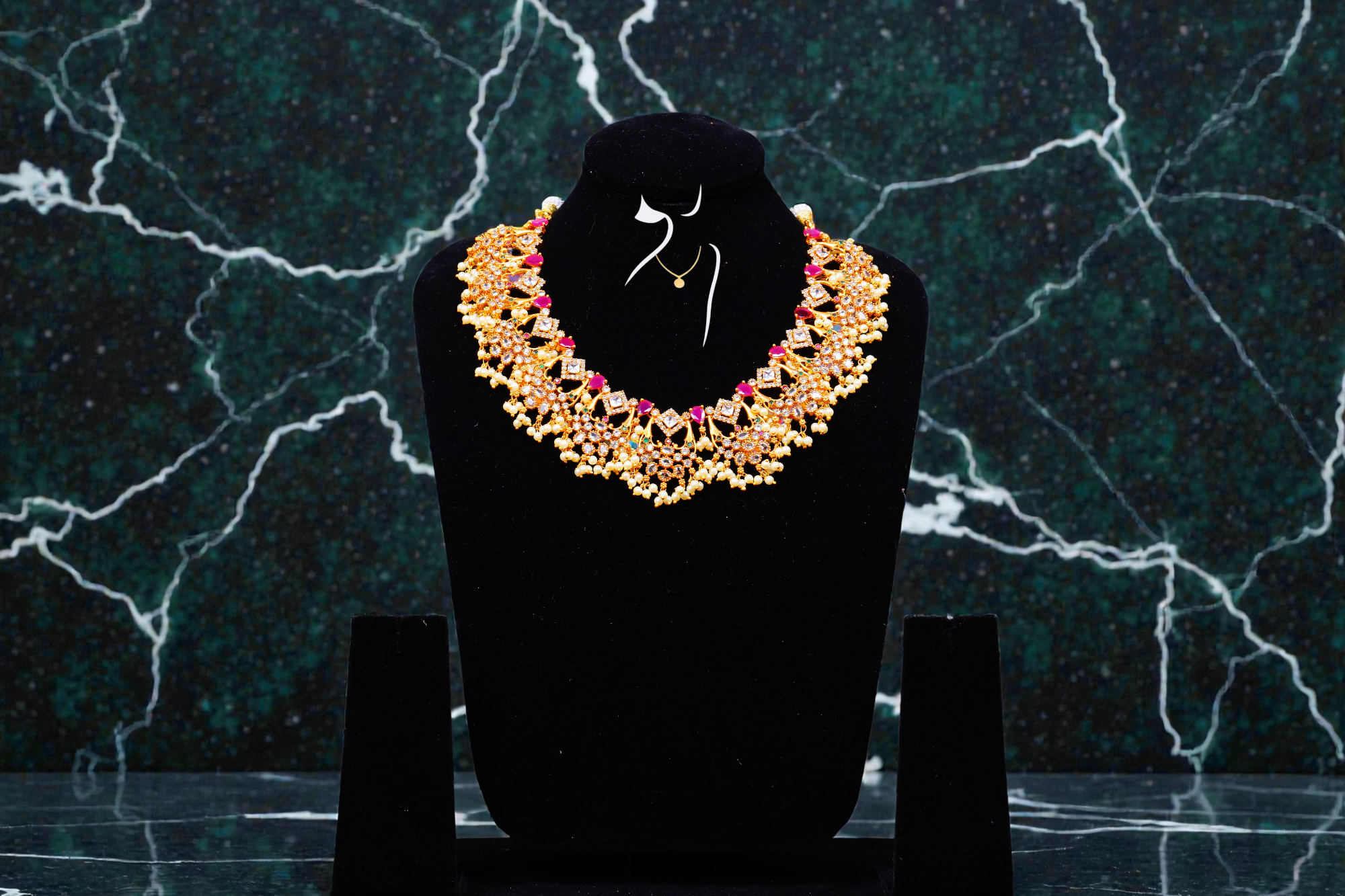 Mat Nickels Chowkar Design Ruby with CZ Stones